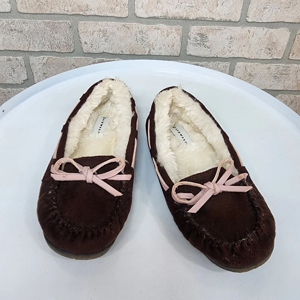 AIRWALK Faux Fur Moccasin Slippers Size 12 1/2